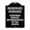 Signmission Reserved Parking Customer Service Representative of Month Aluminum Sign, 24" x 18", BS-1824-23136 A-DES-BS-1824-23136 - alternate 1